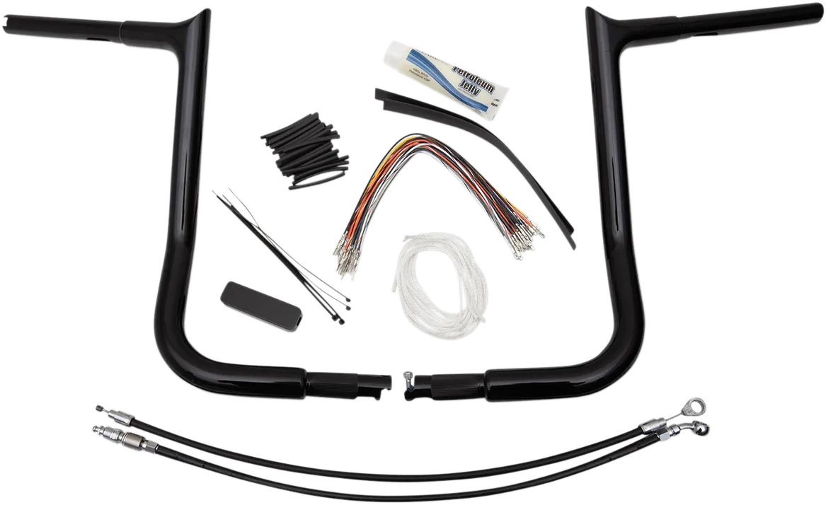 Fat Baggers, Inc. 909114-B 1-1/4in. EZ Install Handlebar Kit with Pointed Top Handlebars - Gloss Black