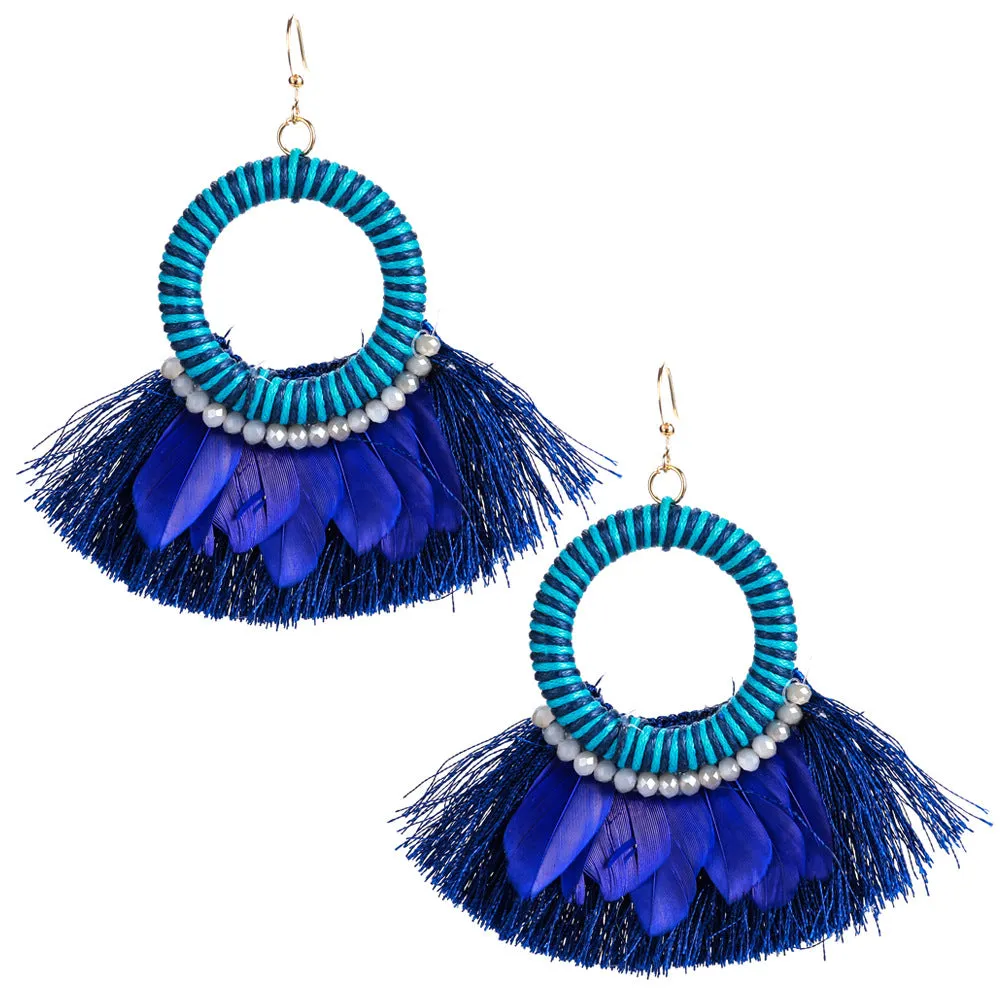 Feathers & Tassel Earring