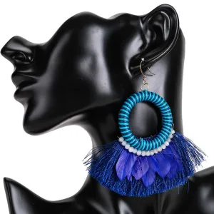 Feathers & Tassel Earring