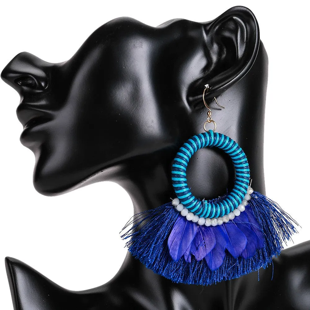 Feathers & Tassel Earring