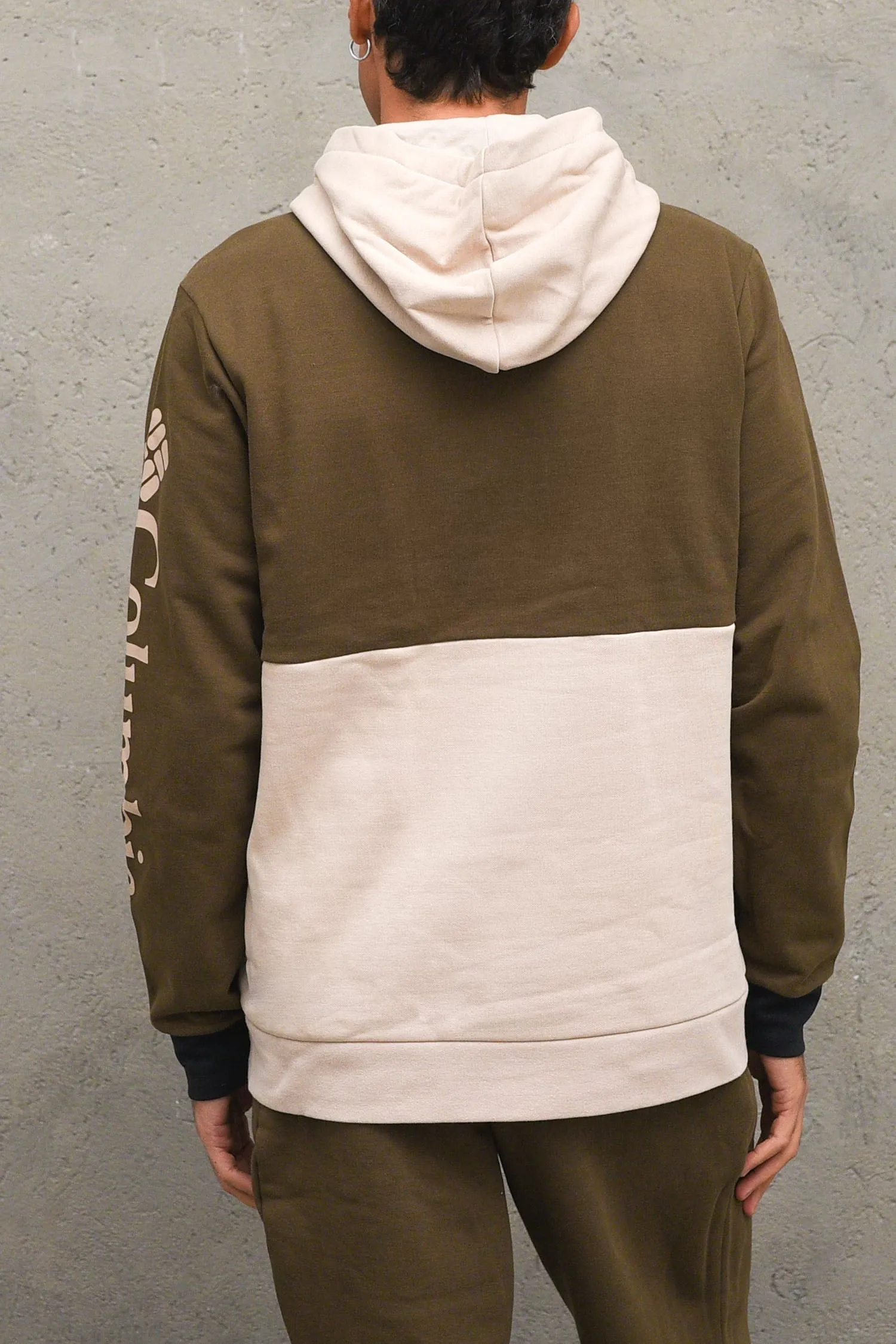 Felpa Colorblock con Cappuccio Lodge - Verde