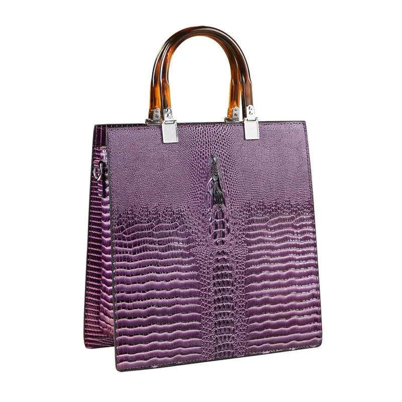 Ferocity Lizard-Patterned Leather Handbag - Bold & Unique