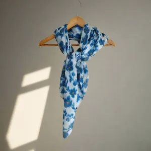 Floral Patterned Silk Square Scarf 100 X 100 Cm