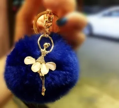Fluffy Ballerina Keychain