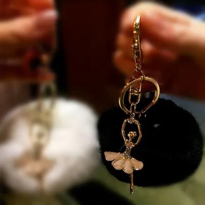 Fluffy Ballerina Keychain