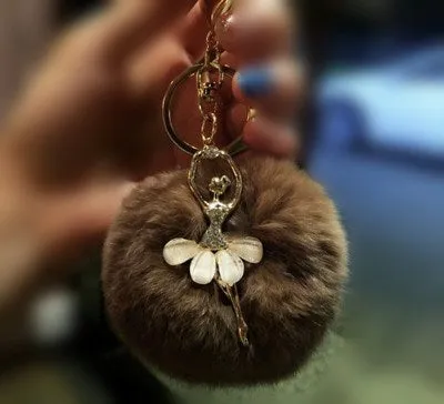 Fluffy Ballerina Keychain
