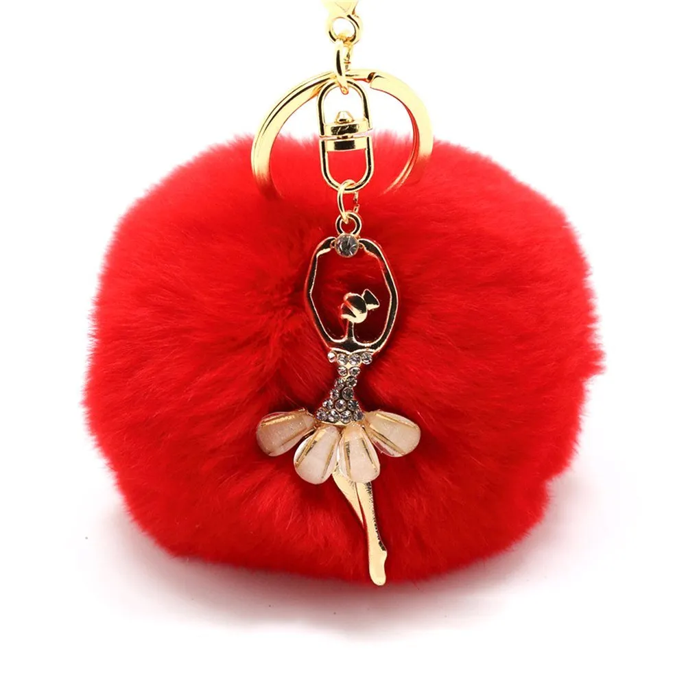 Fluffy Ballerina Keychain