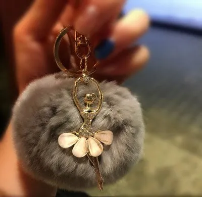 Fluffy Ballerina Keychain