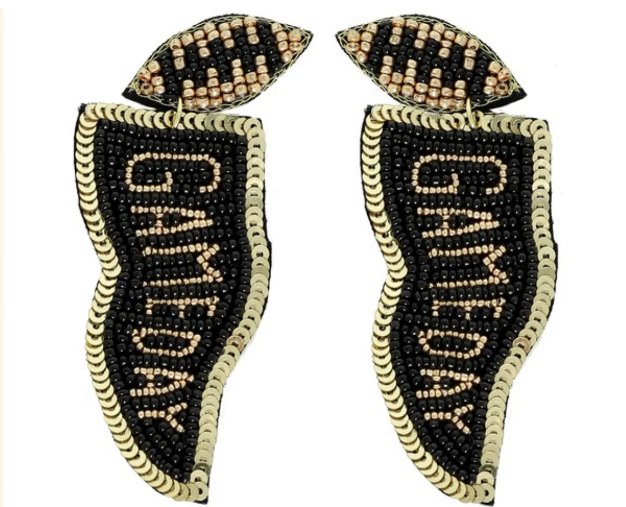 Game Day Black & Gold Earrings
