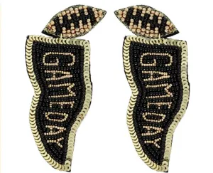 Game Day Black & Gold Earrings