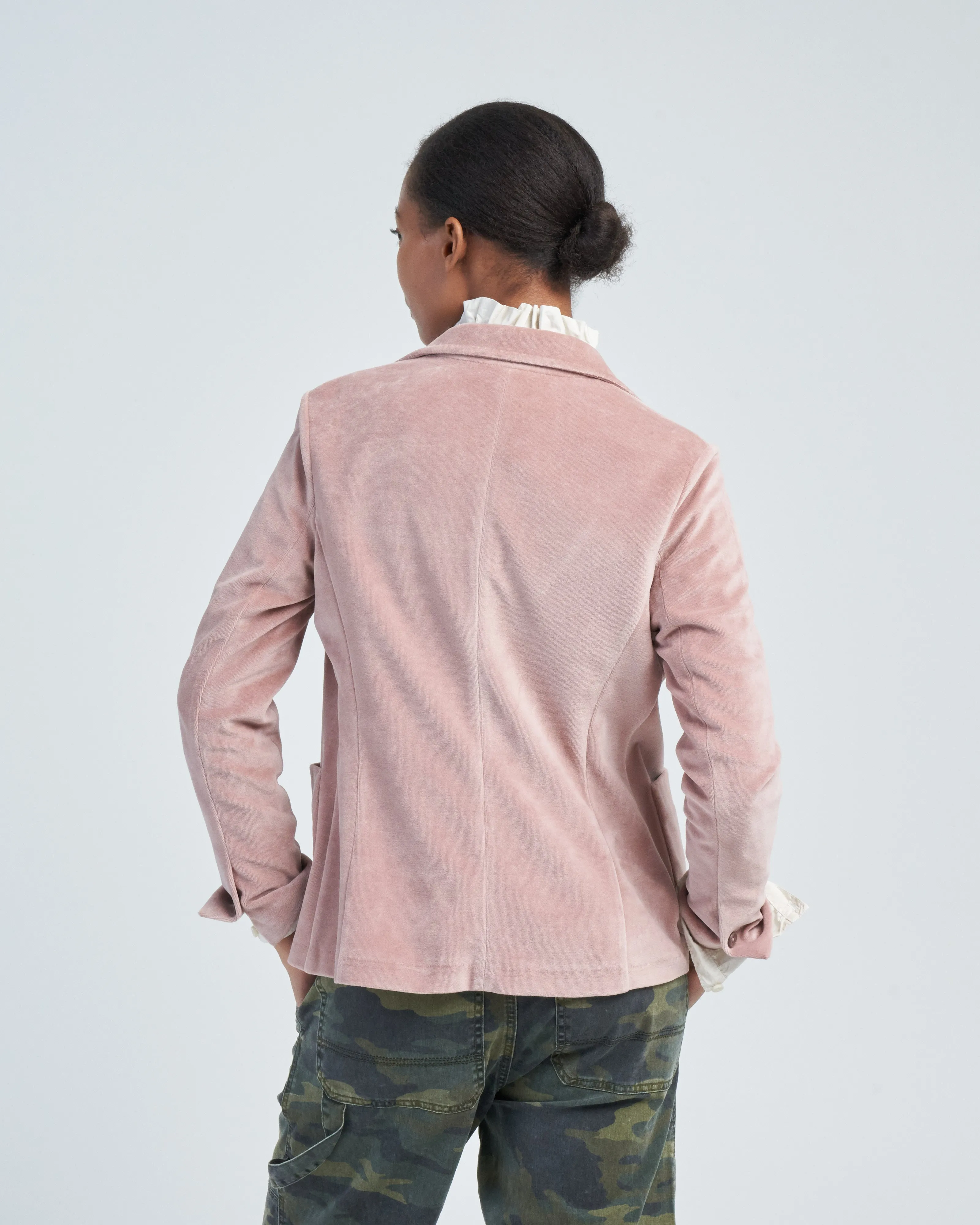 giacca slim velour jacket