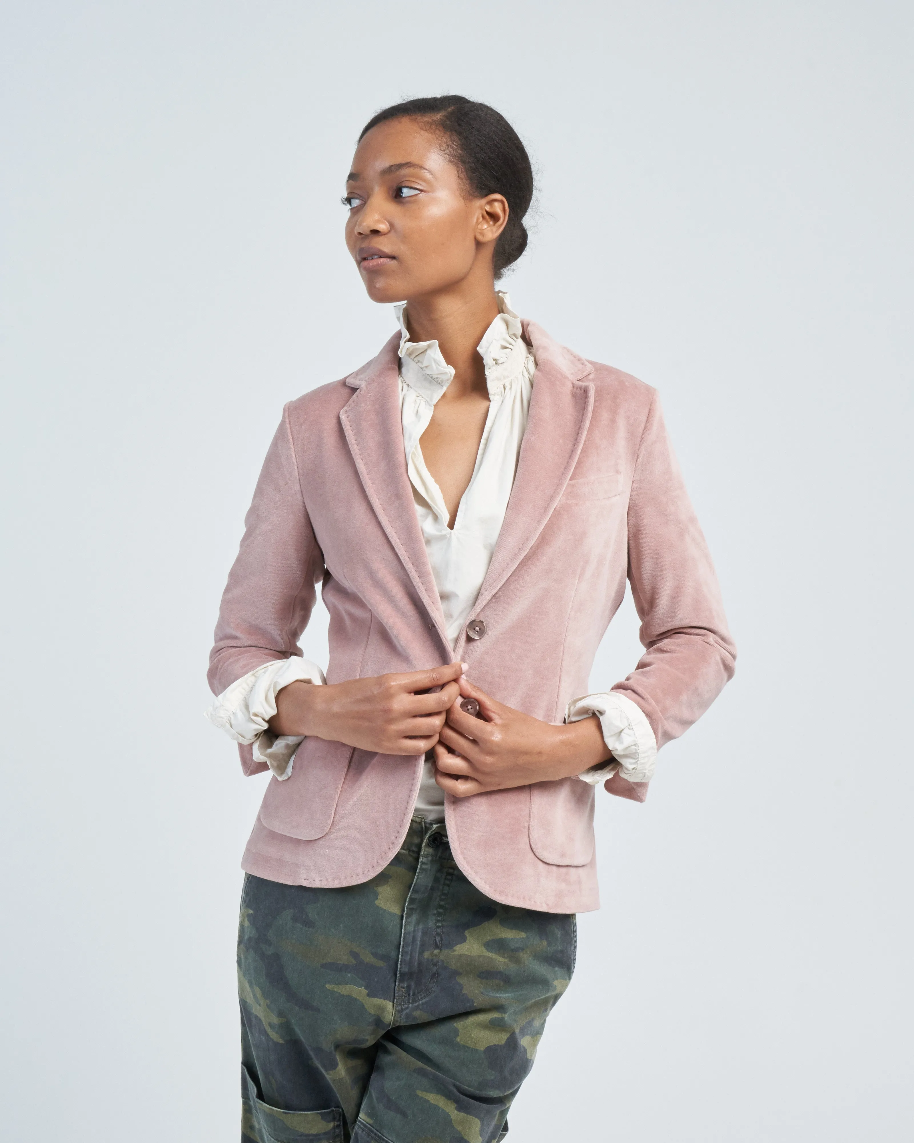 giacca slim velour jacket