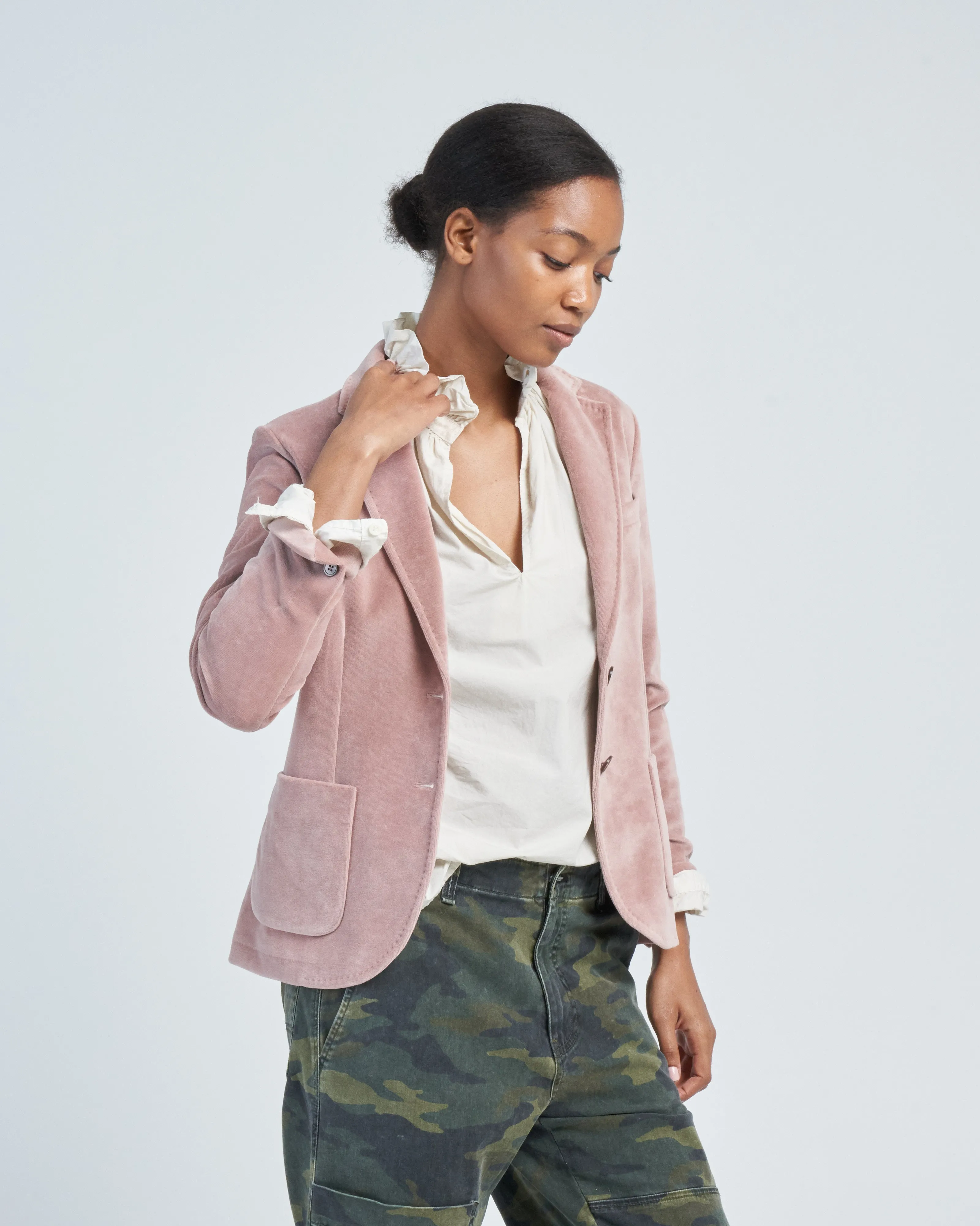 giacca slim velour jacket