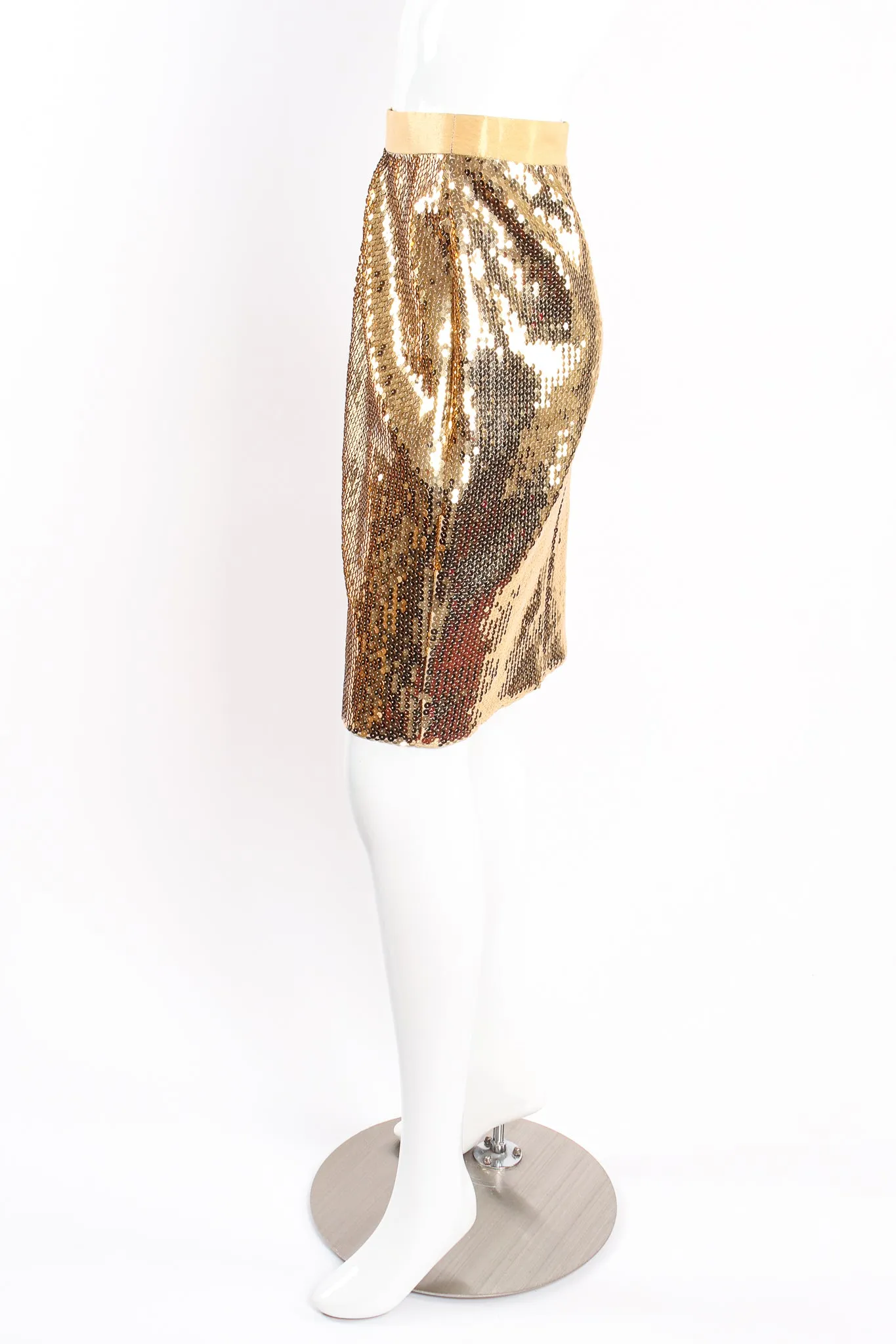Gold Disco Sequined Jacket & Skirt Set