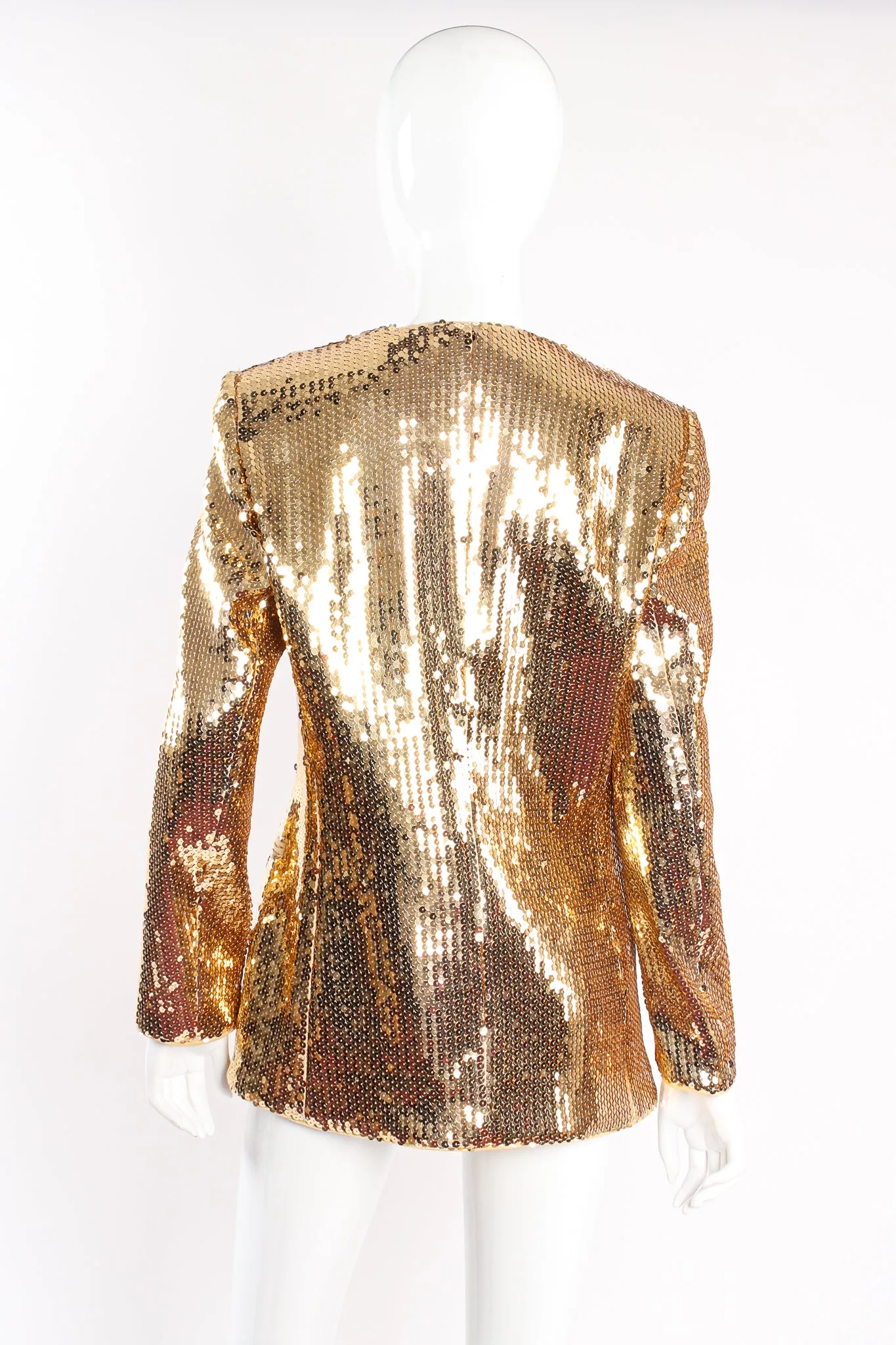 Gold Disco Sequined Jacket & Skirt Set