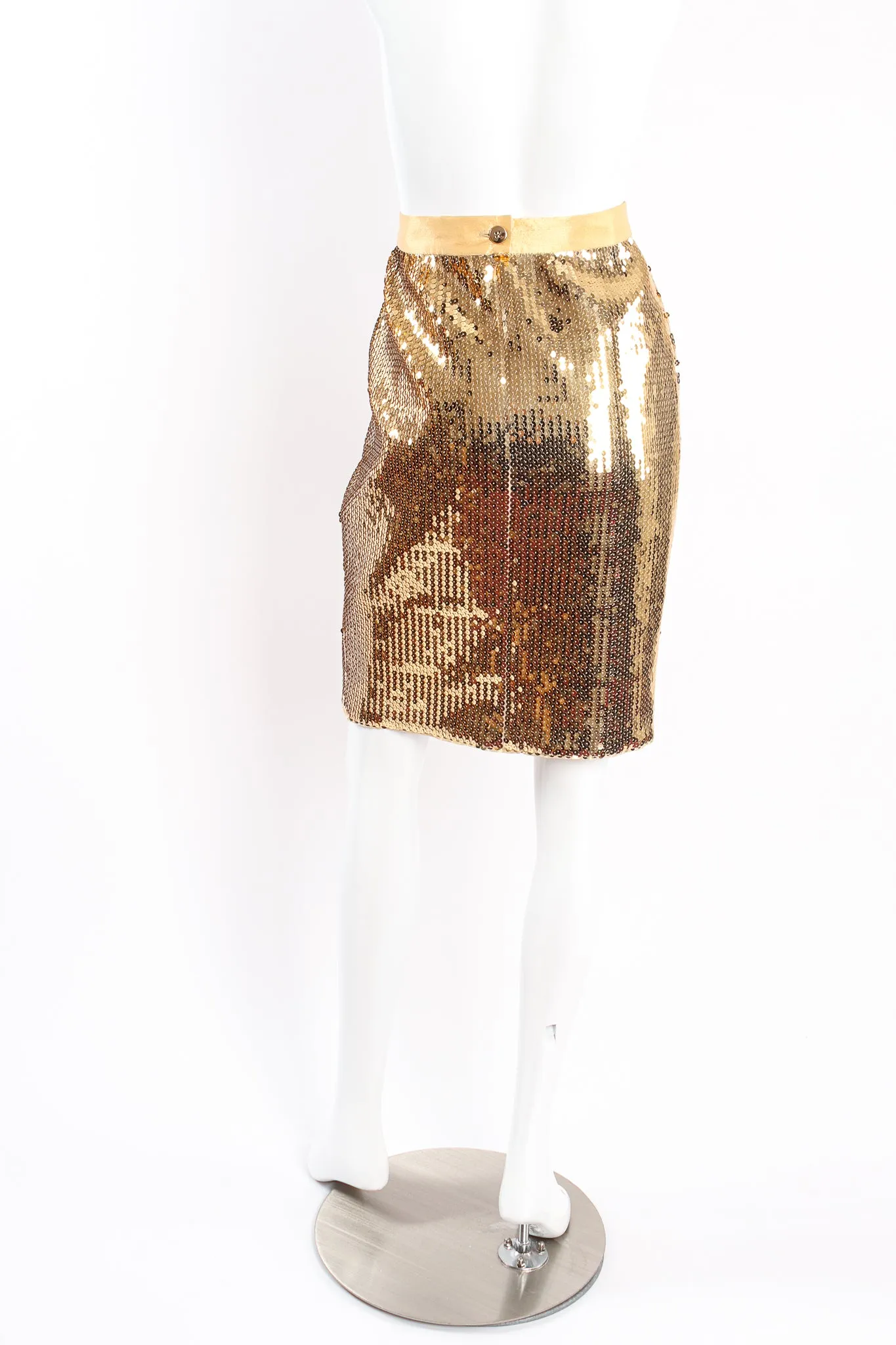 Gold Disco Sequined Jacket & Skirt Set