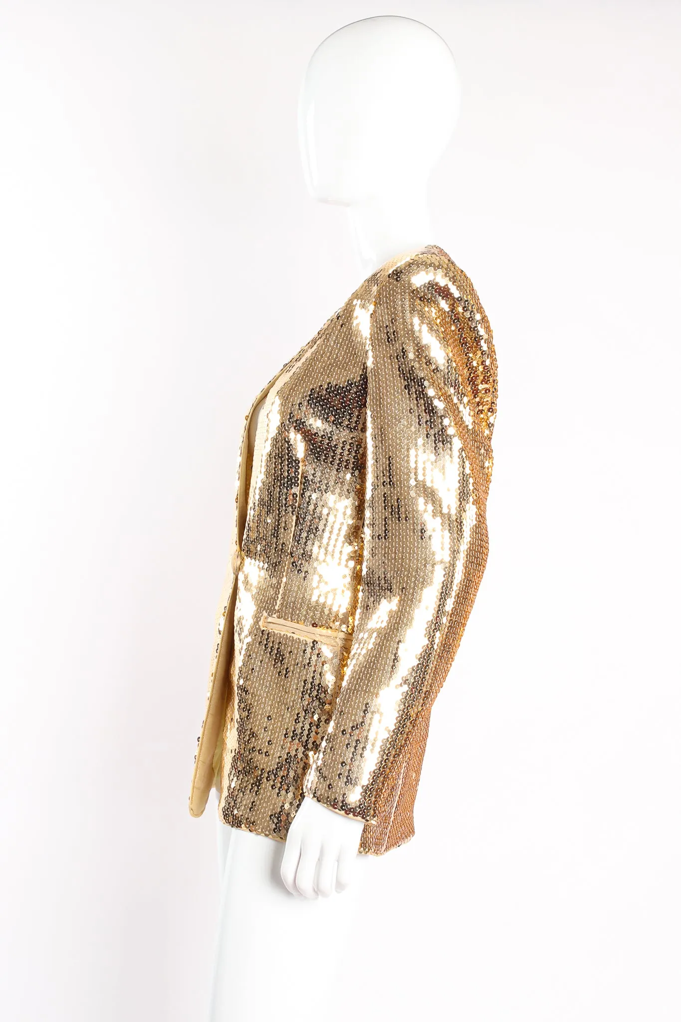 Gold Disco Sequined Jacket & Skirt Set