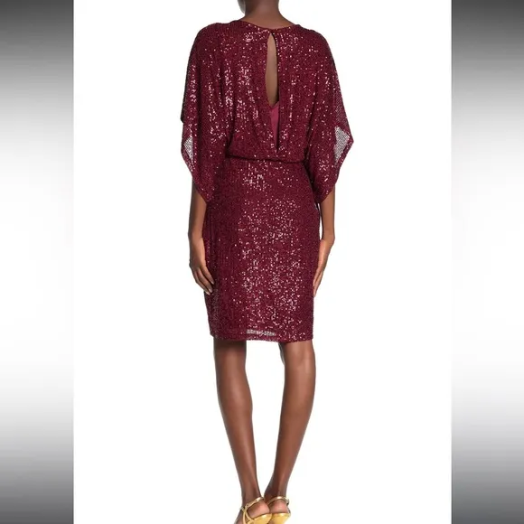 Gorgeous red Marina sequined cocktail dress. Size 16. EUC