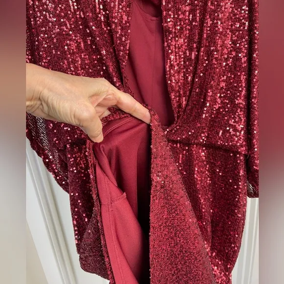 Gorgeous red Marina sequined cocktail dress. Size 16. EUC