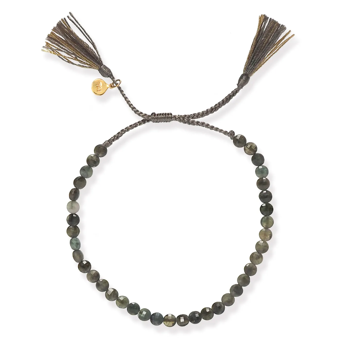 GREEN RUTILE STONE BRACELET WITH TASSEL