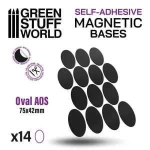 GSW Magnetic Adhesive Sheets - Precut Sizes - Oval 75x42mm