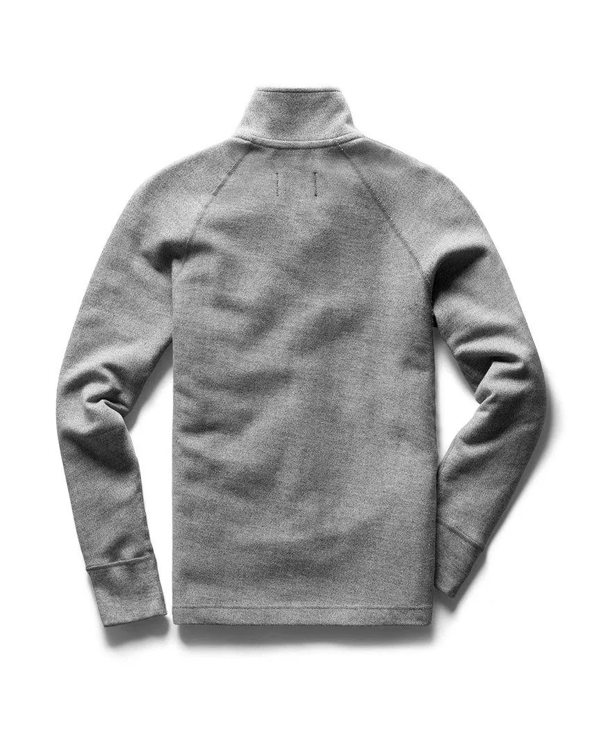 Half Snap Twill Terry Long Sleeve Marled Grey