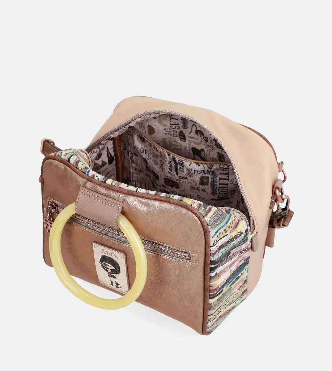 Handbag with methacrylate handles