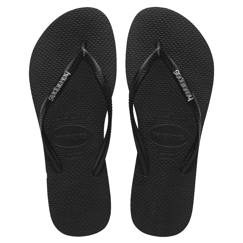 HAVAIANAS SLIM LOGO METALLIC SILVER