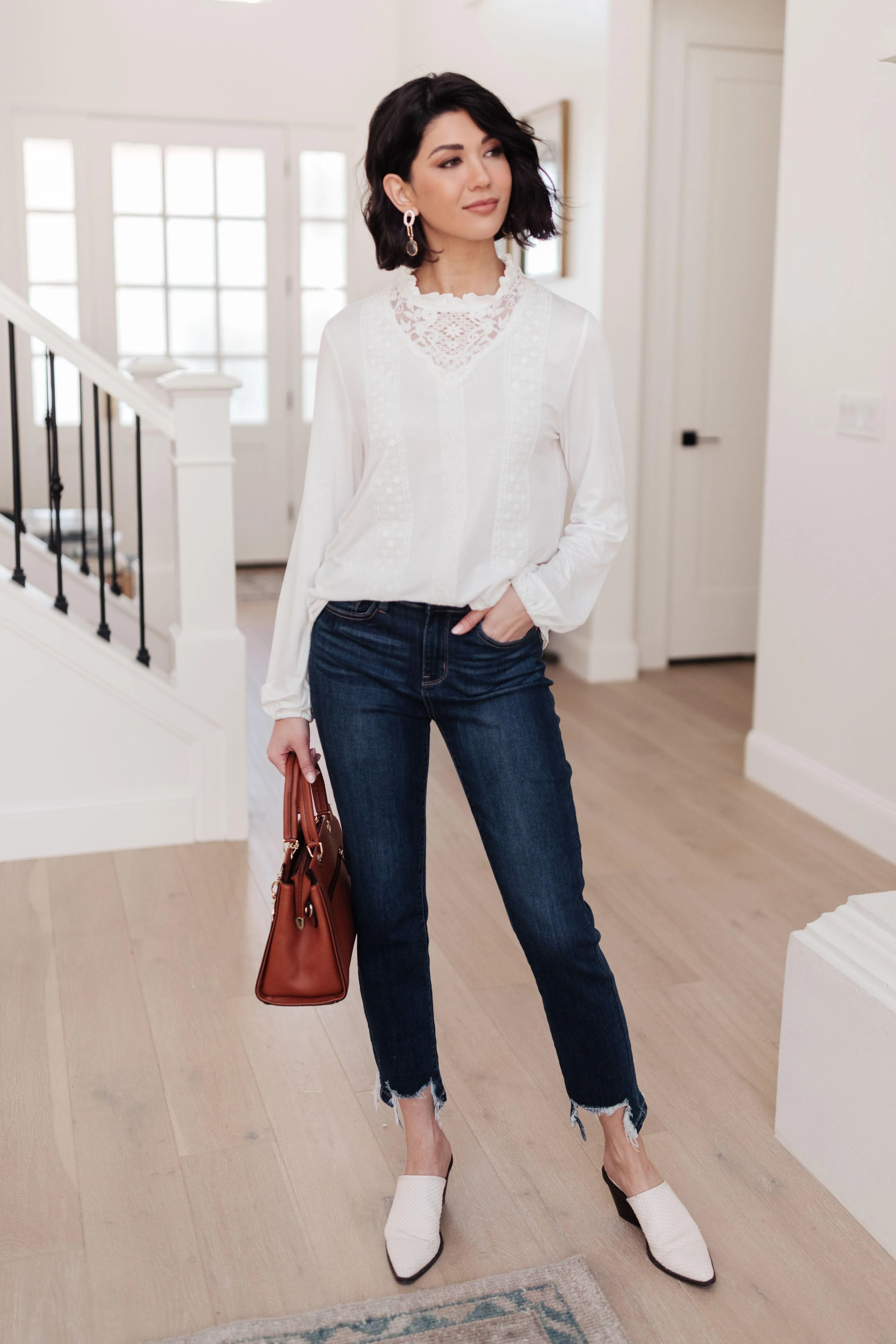 Hazel Blues® | Picture This Top In Off White