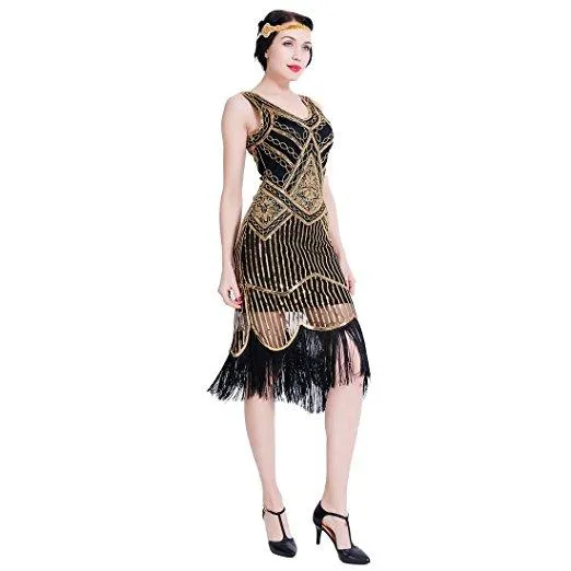 Hem Dance Flapper Dress Art Deco Great Gatsby Themed Uni Party |JaosWish