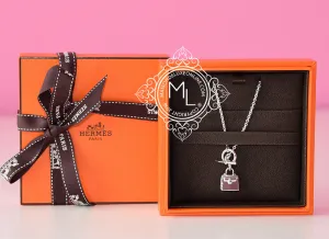 Hermes 925 Sterling Silver Kelly Charm Pendant Necklace