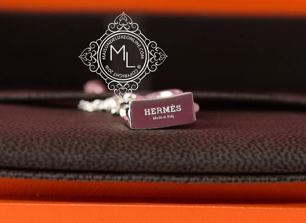 Hermes 925 Sterling Silver Kelly Charm Pendant Necklace