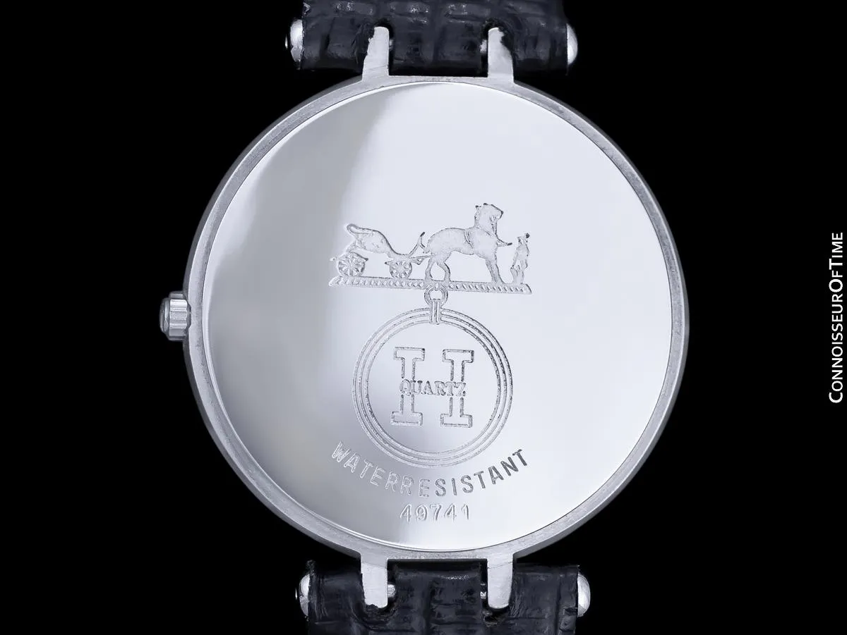 Hermes Windsor Mens Midsize Unisex Watch - Stainless Steel & 18K Gold Plated