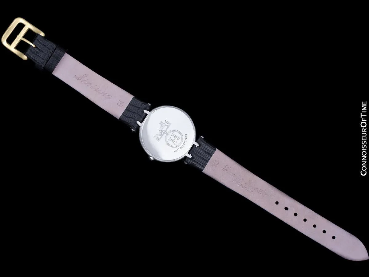 Hermes Windsor Mens Midsize Unisex Watch - Stainless Steel & 18K Gold Plated