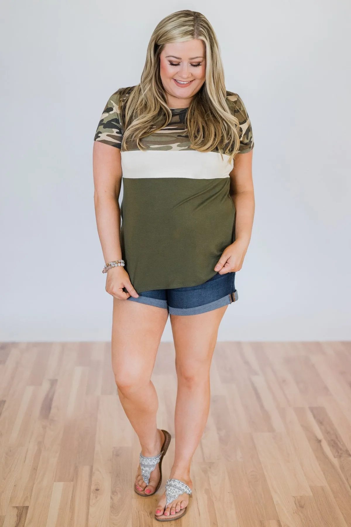 Hideaway Camo Colorblock Top