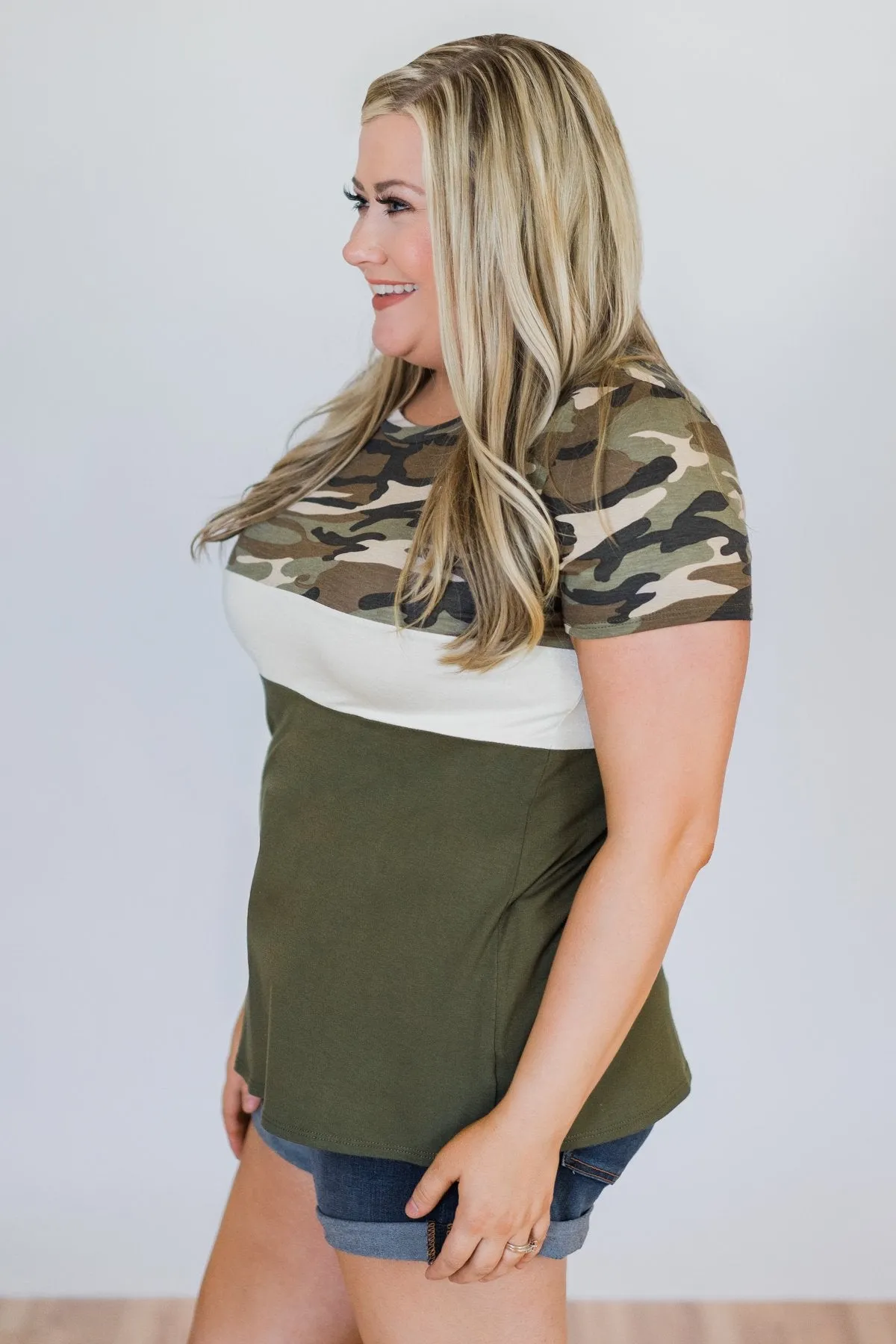 Hideaway Camo Colorblock Top