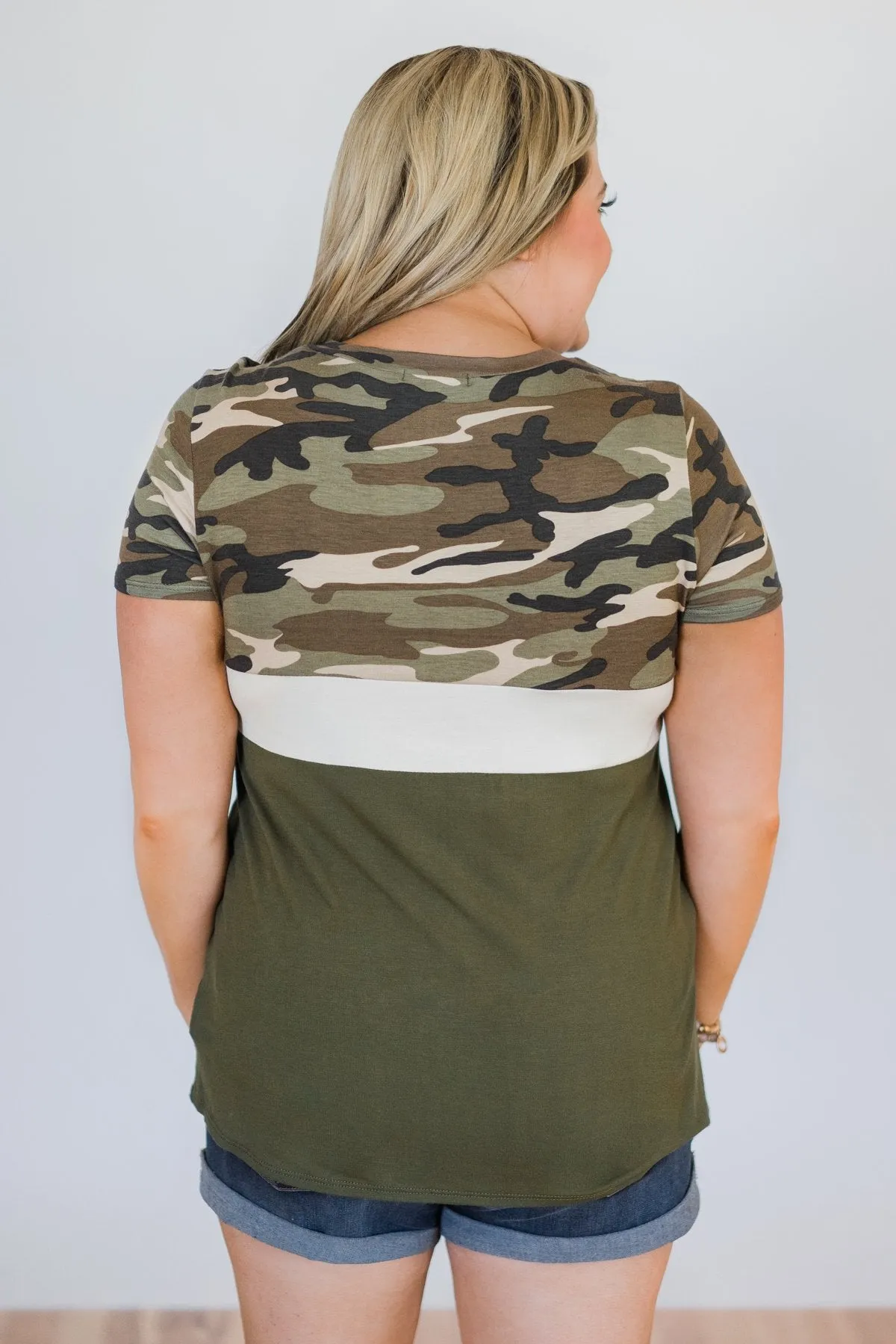 Hideaway Camo Colorblock Top