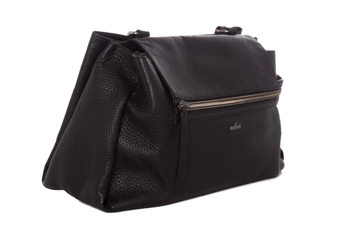 Hogan Black Leather Handbag