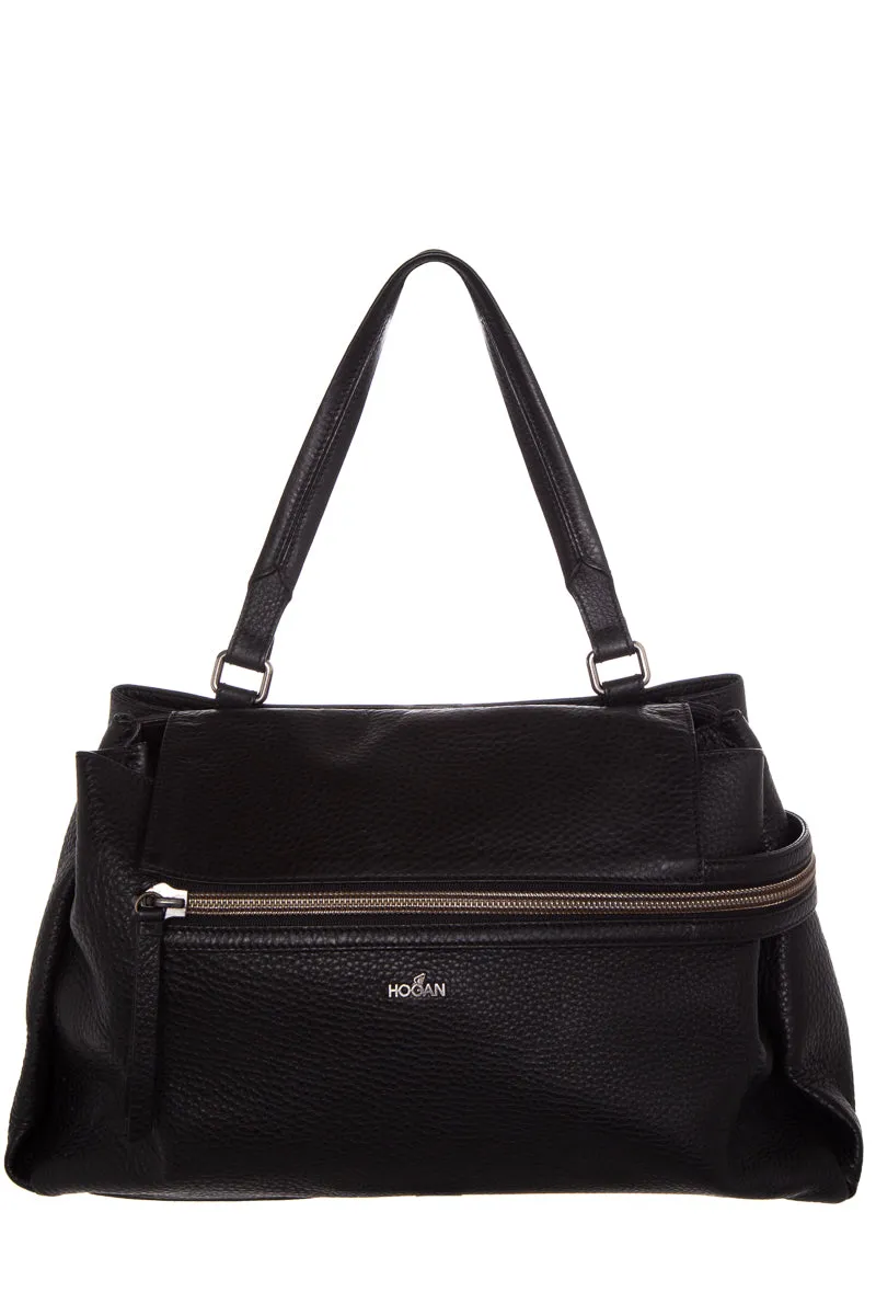 Hogan Black Leather Handbag