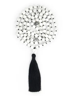 Howlite Mala Beads Necklace - "I am Success"