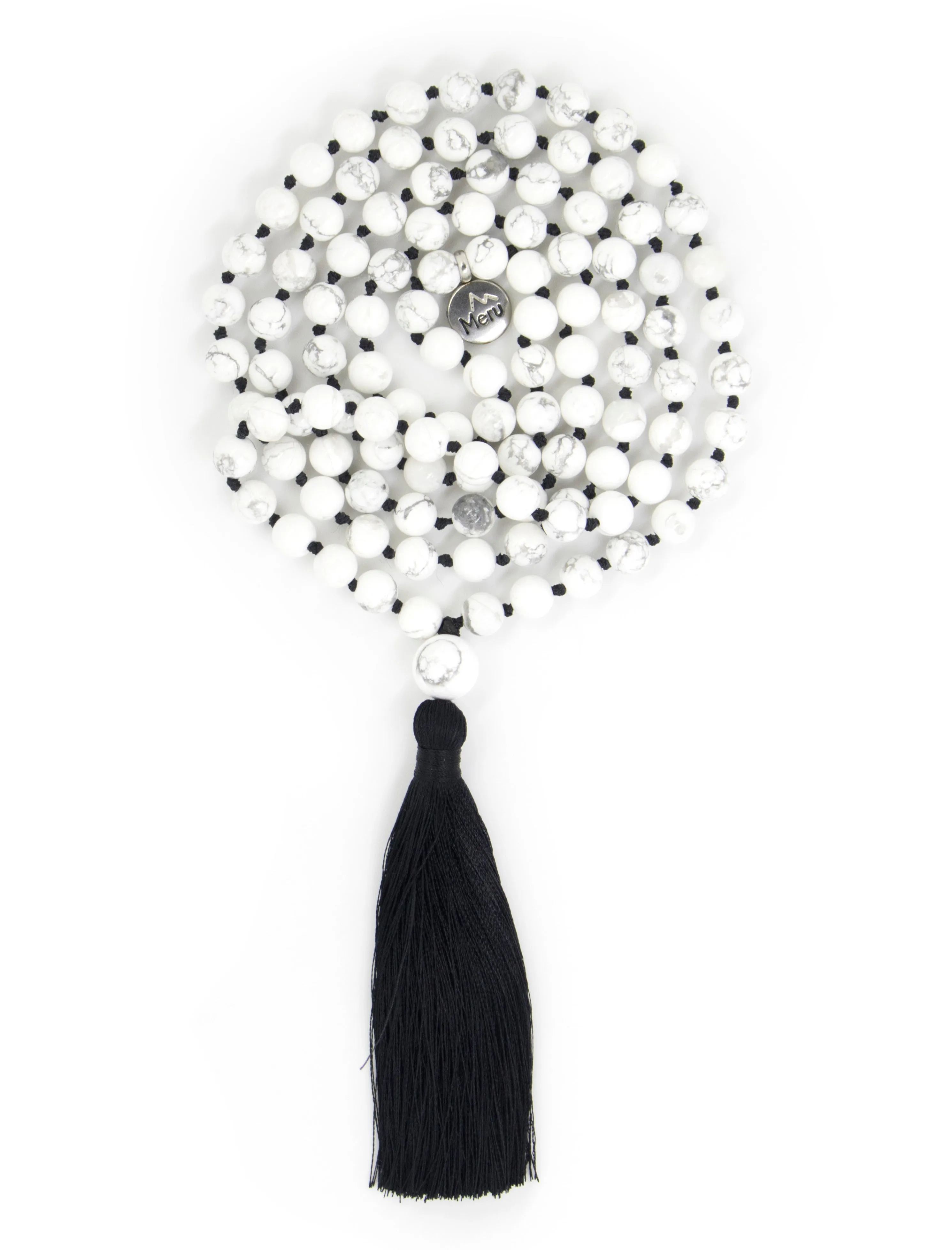 Howlite Mala Beads Necklace - "I am Success"