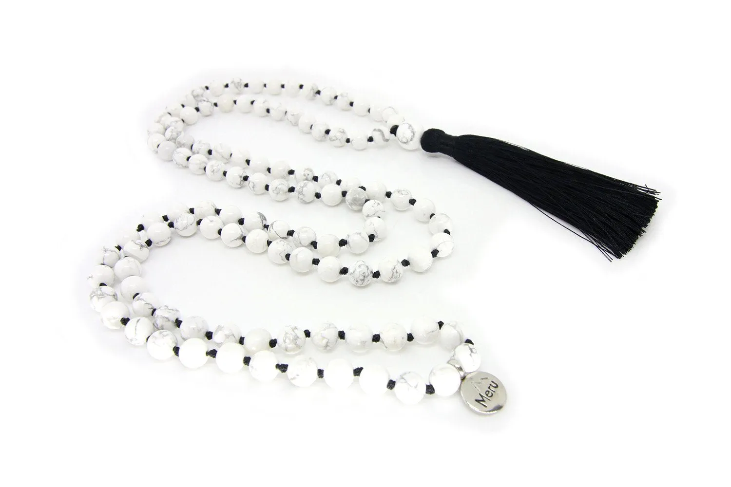 Howlite Mala Beads Necklace - "I am Success"