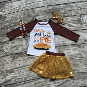 I'm just here for the pie Sequin Outfit