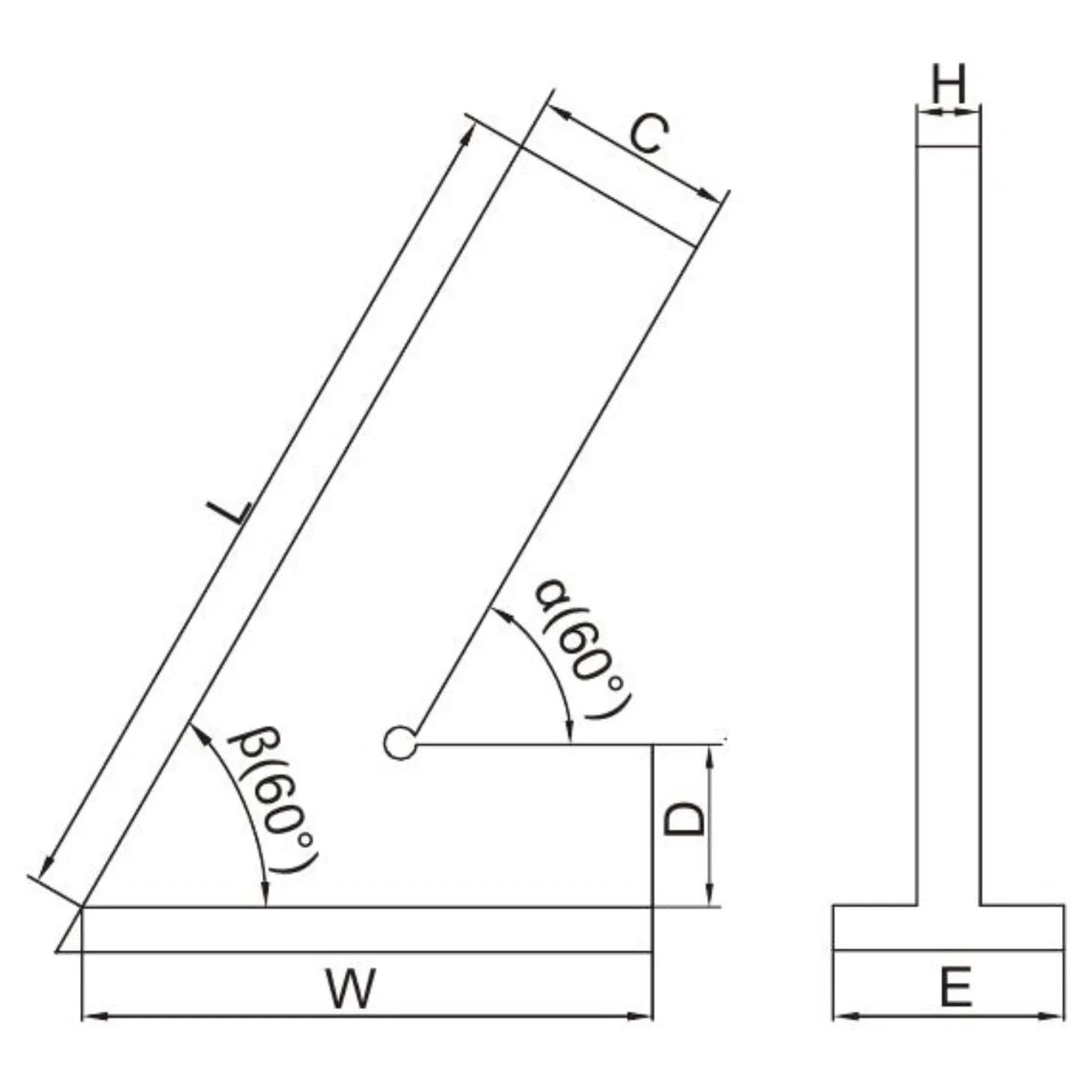 Insize Range 60° Square 100x70mm Series 4762-100