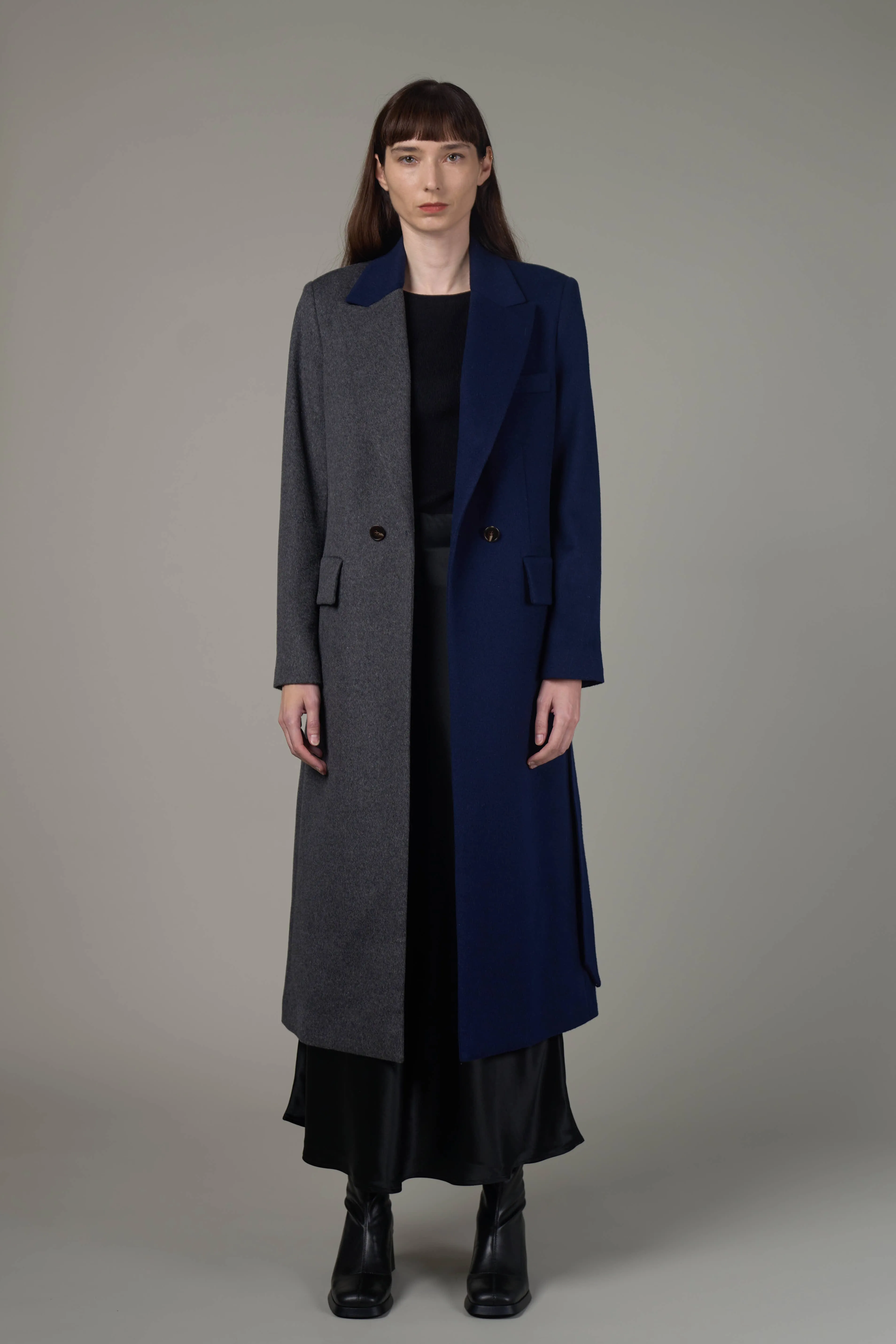 JLW001A Oslo Tailored Coat-Navy&Grey