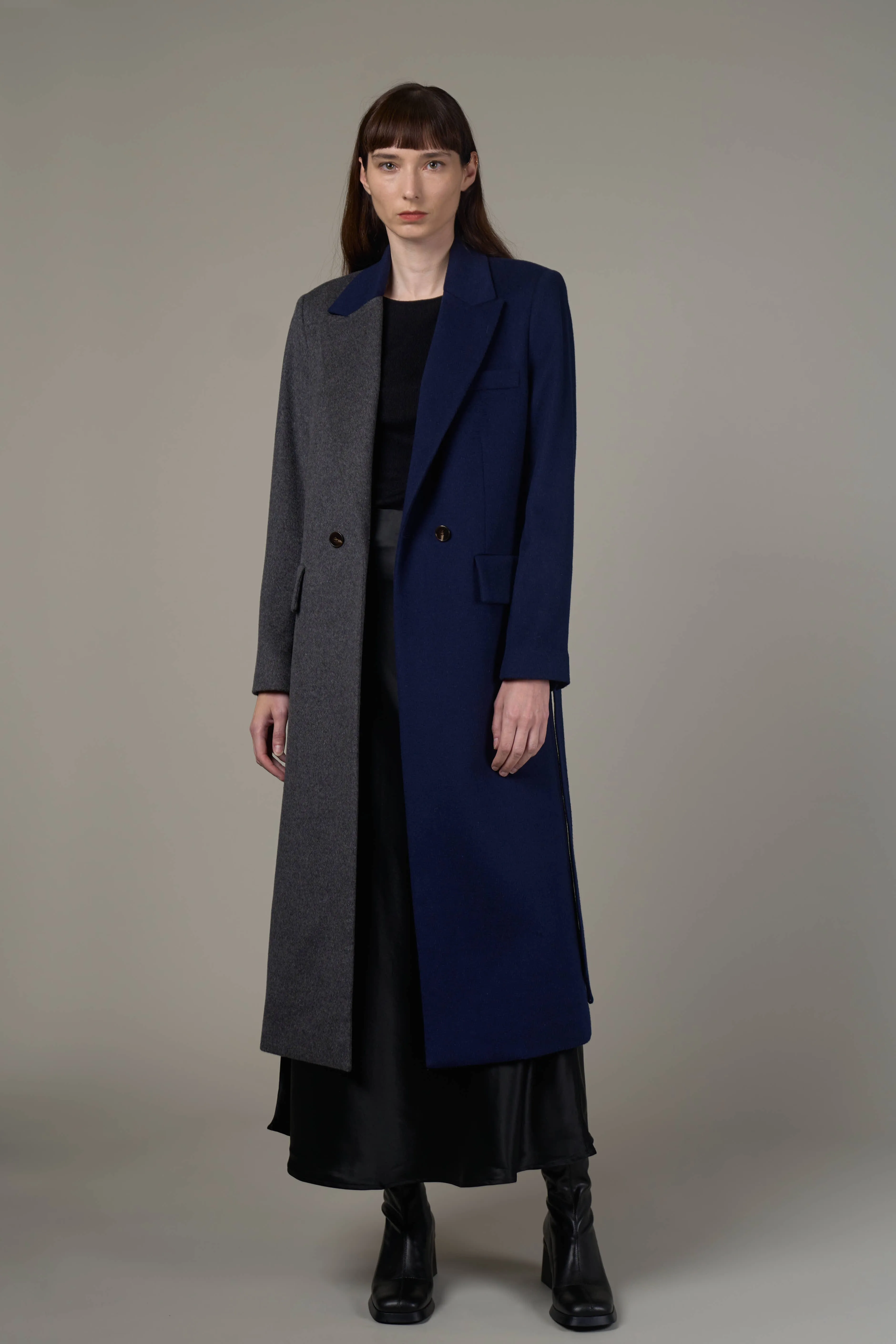 JLW001A Oslo Tailored Coat-Navy&Grey