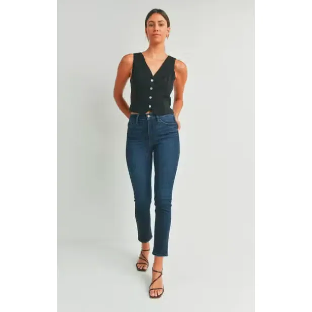 Just USA Dark Mid Rise Slim Straight