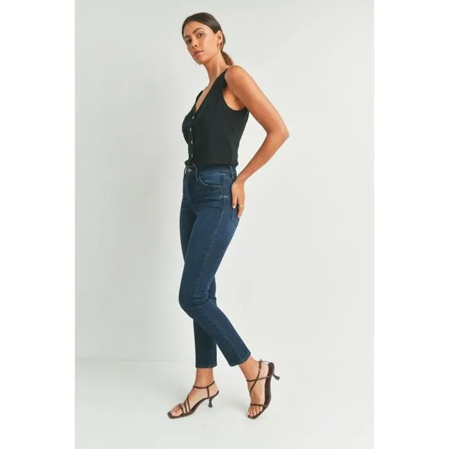 Just USA Dark Mid Rise Slim Straight