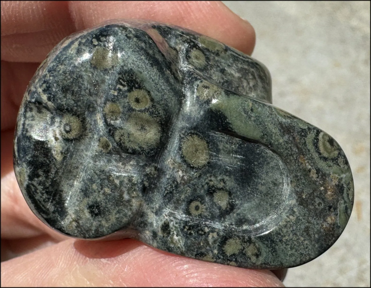 KAMBABA JASPER Crystal Skull - Heart Chakra, Grounding - with Synergy 7  years