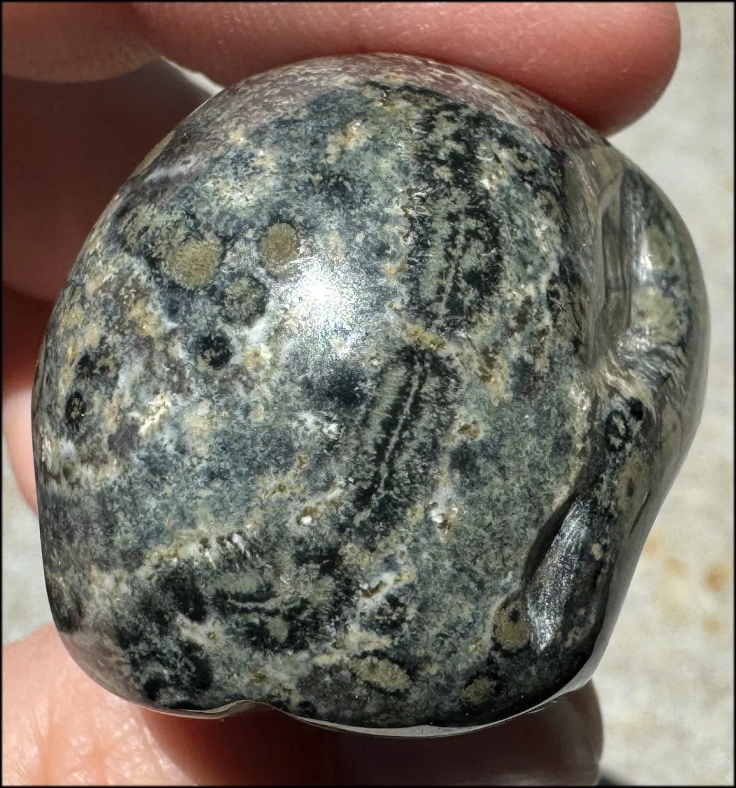 KAMBABA JASPER Crystal Skull - Heart Chakra, Grounding - with Synergy 7  years